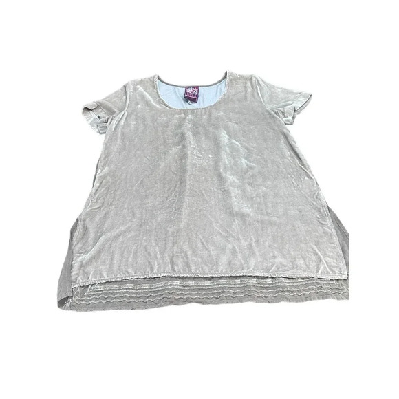 JWLA for Johnny Was Women's Taylor Mixed Velvet Tee Top Size XS - Picture 8 of 11